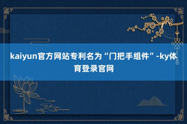 kaiyun官方网站专利名为“门把手组件”-ky体育登录官网