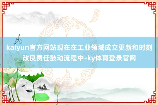 kaiyun官方网站现在在工业领域成立更新和时刻改良责任鼓动流程中-ky体育登录官网