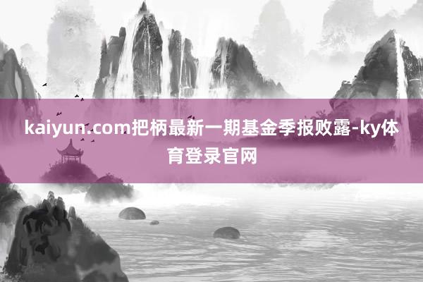 kaiyun.com把柄最新一期基金季报败露-ky体育登录官网