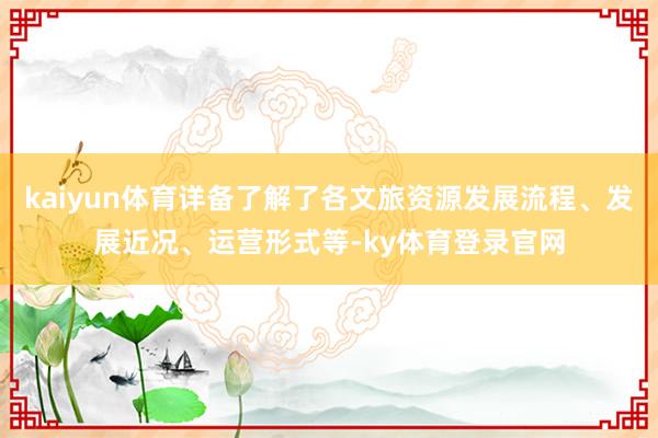 kaiyun体育详备了解了各文旅资源发展流程、发展近况、运营形式等-ky体育登录官网