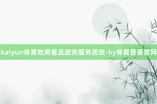 kaiyun体育效用普及政务服务质效-ky体育登录官网