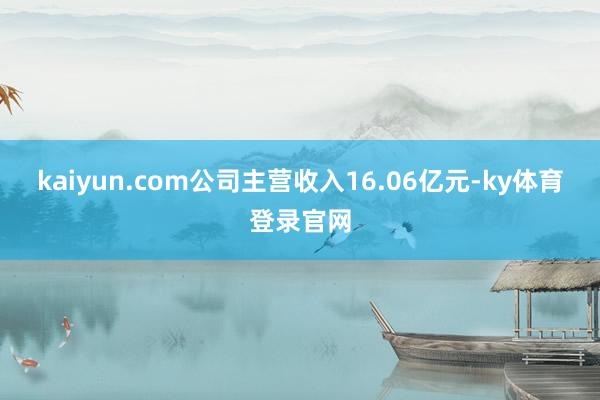 kaiyun.com公司主营收入16.06亿元-ky体育登录官网