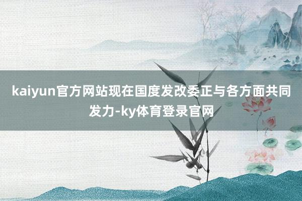 kaiyun官方网站现在国度发改委正与各方面共同发力-ky体育登录官网